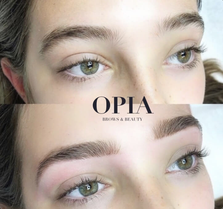 Brow Shaping with tint on dirty blond brows