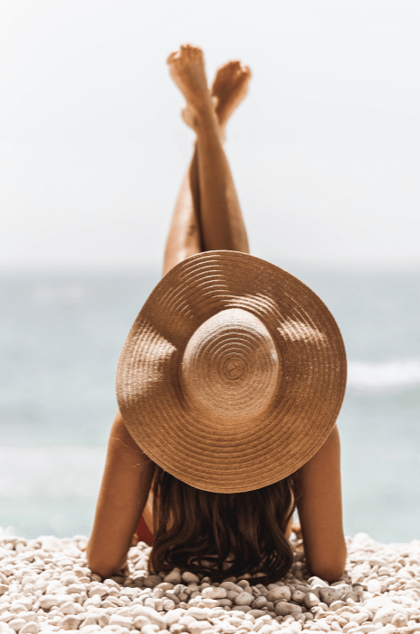 avoid going to the beach during the healing process but if you will be outdoors, always wear a hat and use SPF on your brows once the flaking is done.